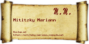 Mititzky Mariann névjegykártya